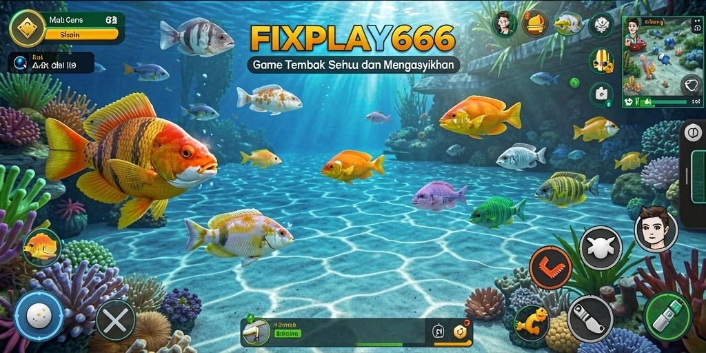Tampilan seru dari gameplay FIXPLAY666 saat menembak ikan.