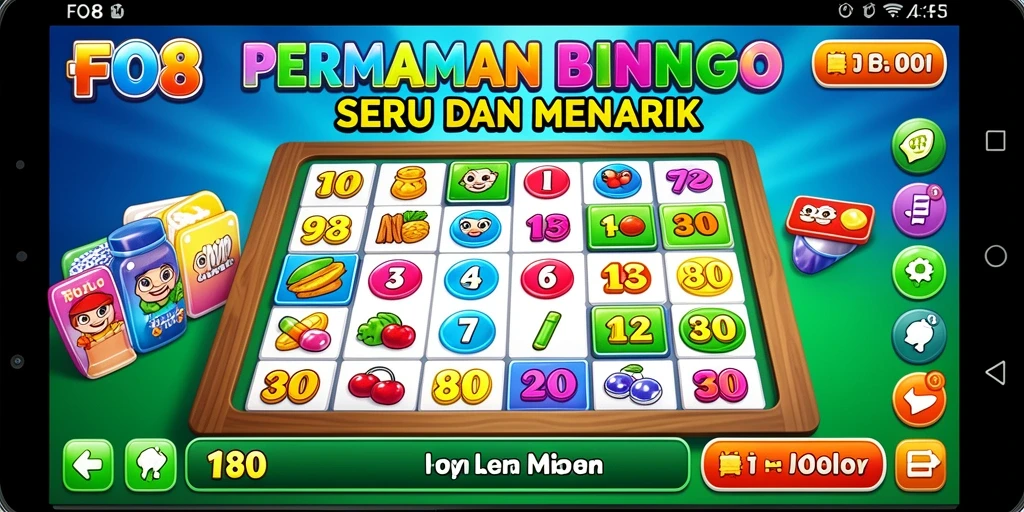 Screenshot utama FO8 menampilkan gameplay Bingo yang seru dan interaktif.