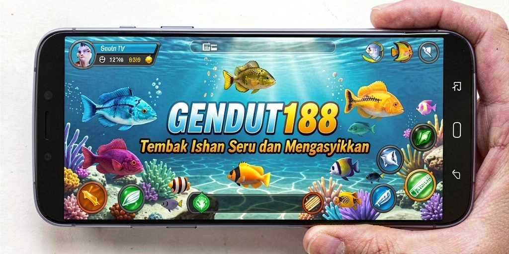 Tampilan gameplay GENDUT188 menunjukkan aksi menembak ikan yang menegangkan.
