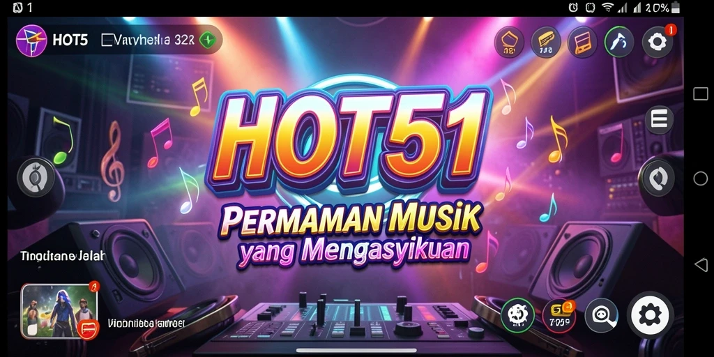 Screenshot dari gameplay HOT51 yang menampilkan fitur musik yang menarik.