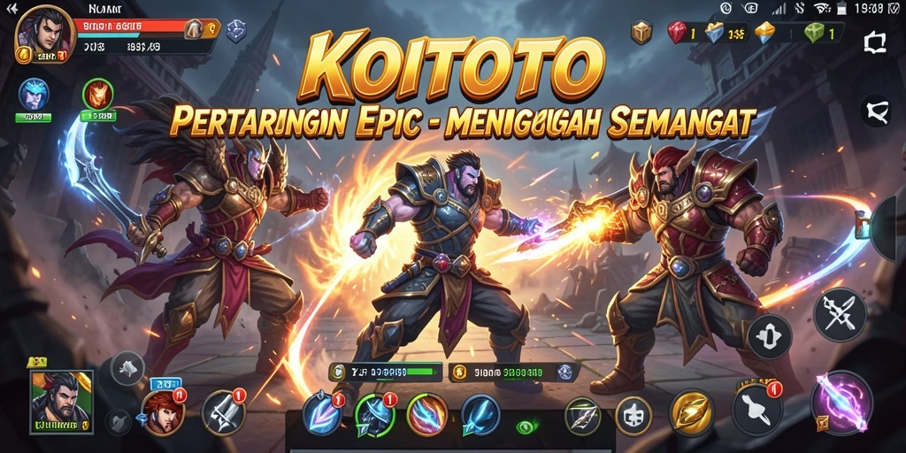 Screenshot gameplay KOITOTO menunjukkan aksi pertarungan yang intens dan mendebarkan.