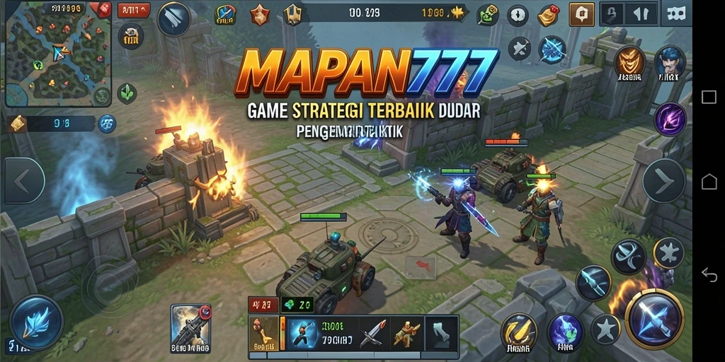 Tampilan gameplay seru dalam MAPAN777 yang menampilkan pertempuran strategis.