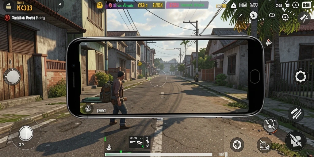 Tangkapan layar gameplay NX303 yang menunjukkan simulasi interaktif yang mendalam.