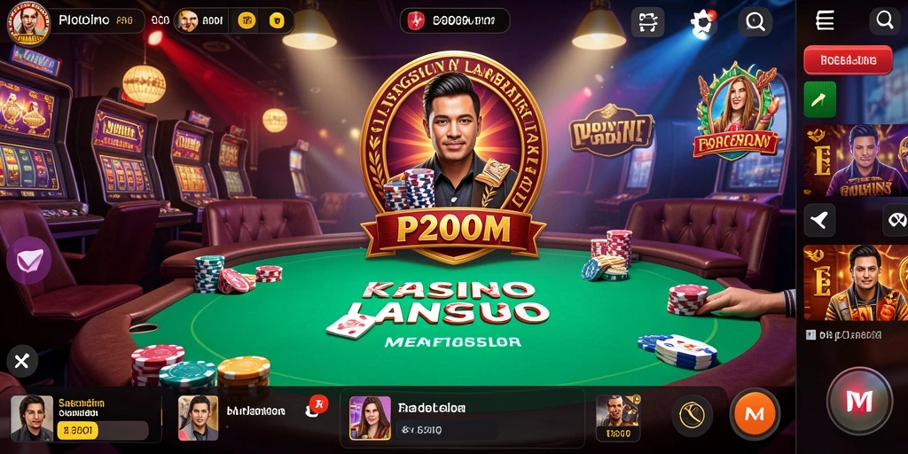 Tangkapan layar menunjukkan gameplay kasino langsung yang mendebarkan di P200M.