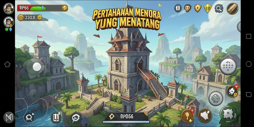 Tampilan gameplay RP66 yang mendebarkan dalam Tower Defense.