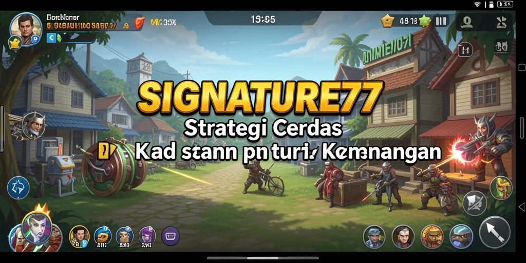 Tangkapan layar gameplay strategi di SIGNATURE77, menampilkan pertarungan yang intens.